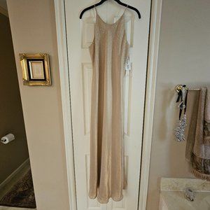 Chelsea Nites Gold Beaded Gown size 12
